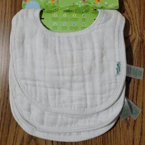 3 Pack Organic Cotton Baby Bibs Green Sprouts 0-12 Months White Blank Custom